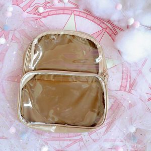 Double Window Candy PU Leather Backpack