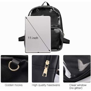 Double Window Candy PU Leather Backpack