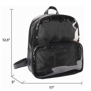 Double Window Candy PU Leather Backpack