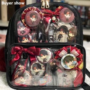 Double Window Candy PU Leather Backpack