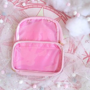 Double Window Candy PU Leather Backpack