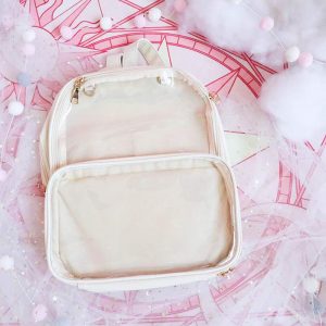 Double Window Candy PU Leather Backpack