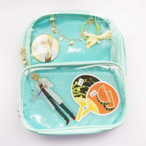 Double Window Candy PU Leather Backpack