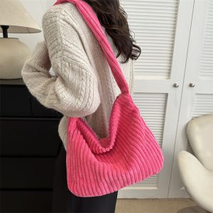 Casual Corduroy Women's Minimalist Shoulder Bag for Everyday Style