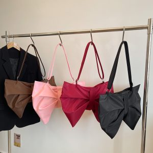 Chic Korean-style Large Tote Bag with Bow and Spacious Design