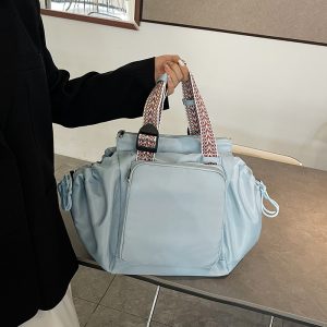 Large Capacity Nylon Travel Tote Bag - Portable Single Shoulder Mommy Bag