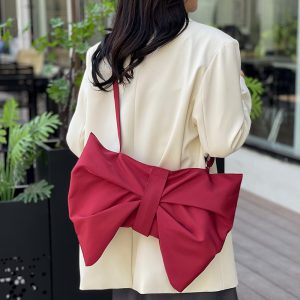 Chic Korean-style Large Tote Bag with Bow and Spacious Design