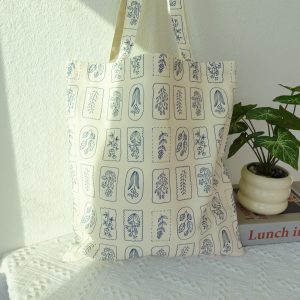 Embroidered Aesthetic Floral Tote Bag, Personalized Canvas Totes, Cute Romantic Totebag, Custom Kawaii Shoulder Bag, Vintage Everyday Bag.