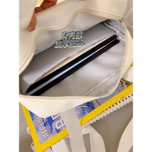 Embroidered Bow Ita Bag – Nylon Crossbody Tote with Coin Purse