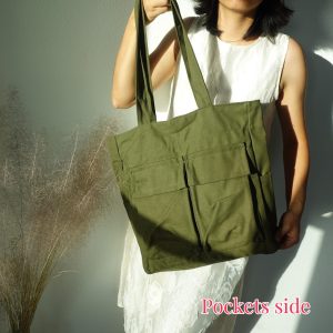 Embroidered Canvas Tote Bag: Large Zippered School, Laptop & Travel Bag