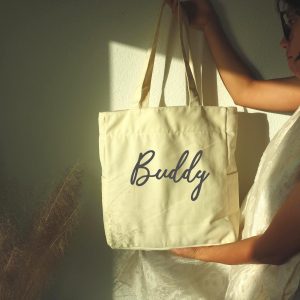 Embroidered Canvas Tote Bag: Large Zippered School, Laptop & Travel Bag