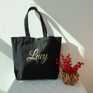 Embroidered Canvas Tote Bag: Personalized Custom Totes, Grocery Tote Bag, Bridesmaid Tote Bag, Bride Tote Bag, Aesthetic Market Tote Bag.
