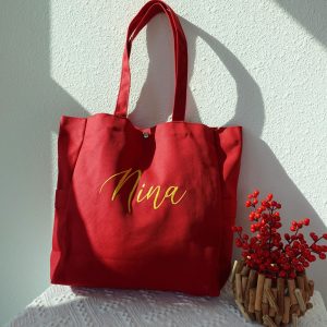 Embroidered Canvas Tote Bag: Personalized Custom Totes, Grocery Tote Bag, Bridesmaid Tote Bag, Bride Tote Bag, Aesthetic Market Tote Bag.