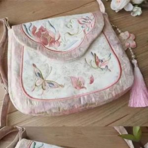 Embroidered Fairycore Crossbody Ita Bag: Y2K Pink Floral Purse