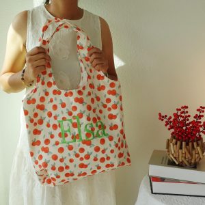 Embroidered Floral Blueberry Tote Bag, Custom Aesthetic Totes.