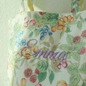 Embroidered Floral Tote Bag, Custom Canvas Bag, Tulip Kawaii Purse, Vintage Aesthetic Tote, Personalized Gift for Her, Soft Girl Bag