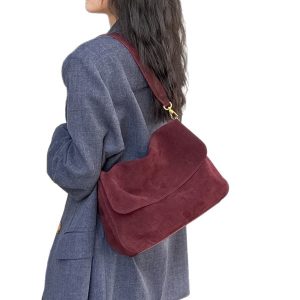 Fragrant Consort Velvet Women's Genuine Leather Fringe Crossbody Bag