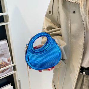 European and American-style Fashion Contrast-color Em - Chain Crossbody Bag