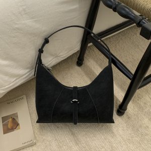 Trendy Korean Style Retro Shoulder Bag for Women - Matte Underarm Design