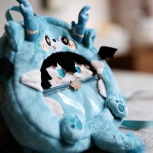 Fantasy Dragon Plush Ita Bag Backpack or Crossbody – Anime Style Cosplay Shoulder Bag, Kawaii Ita Bag Gift for Fans
