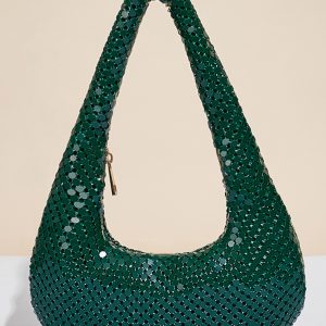 Elegant Metallic Gold Evening Chain Bag - Women's Clutch Purse for Parties