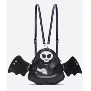 Gothic Punk Ita Backpack: Detachable Angel Devil Wings Halloween Cosplay Bag