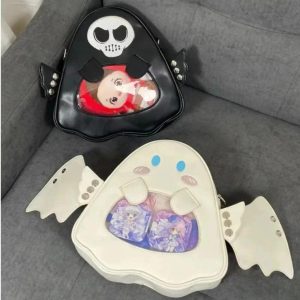 Gothic Punk Ita Backpack: Detachable Angel Devil Wings Halloween Cosplay Bag