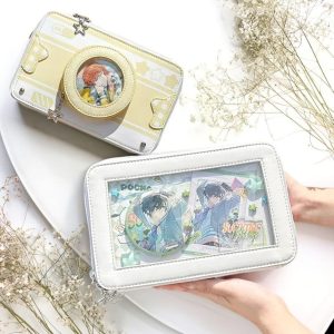 Handmade Cute Camera Ita Shoulder Bag, Anime Messenger Bag, Large Capacity Transparent Window Bag, Unique Pin Display Bag,Cosplay Gift