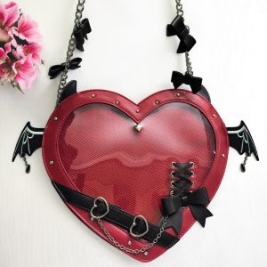 Handmade Cute Ita Shoulder Bag, Anime Messenger Bag, Large Capacity Transparent Window Bag, Unique Pin Display Bag, Kawaii Cosplay Gift