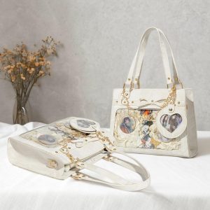 Handmade Cute Ita Shoulder Bag, Anime Messenger Bag, Large Capacity Transparent Window Bag, Unique Pin Display Bag, Kawaii Cosplay Gift