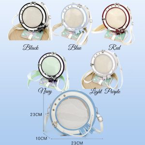 Handmade Cute Ita Shoulder Bag, Anime Messenger Bag, Large Capacity Transparent Window Bag, Unique Pin Display Bag, Kawaii Cosplay Gift