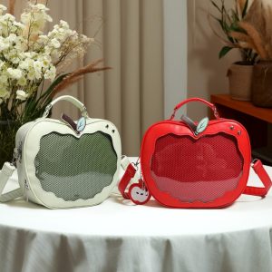 Handmade Cute Ita Shoulder Bag, Anime Messenger Bag, Large Capacity Transparent Window Bag, Unique Pin Display Bag, Kawaii Cosplay Gift