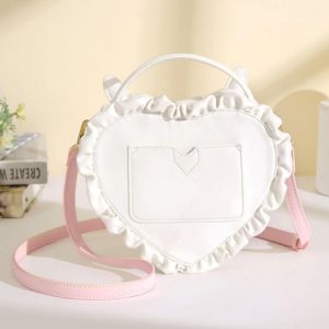 Handmade Cute Ita Shoulder Bag, Anime Messenger Bag, Large Capacity Transparent Window Bag, Unique Pin Display Bag, Kawaii Cosplay Gift