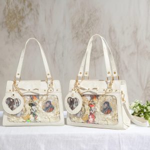 Handmade Cute Ita Shoulder Bag, Anime Messenger Bag, Large Capacity Transparent Window Bag, Unique Pin Display Bag, Kawaii Cosplay Gift