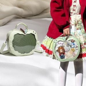 Handmade Cute Ita Shoulder Bag, Anime Messenger Bag, Large Capacity Transparent Window Bag, Unique Pin Display Bag, Kawaii Cosplay Gift