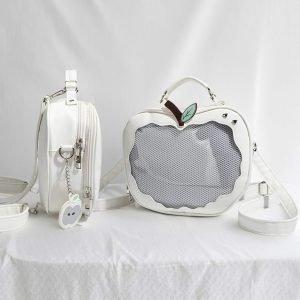 Handmade Cute Ita Shoulder Bag, Anime Messenger Bag, Large Capacity Transparent Window Bag, Unique Pin Display Bag, Kawaii Cosplay Gift