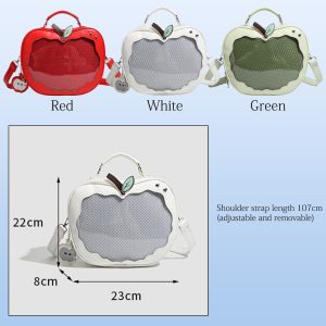 Handmade Cute Ita Shoulder Bag, Anime Messenger Bag, Large Capacity Transparent Window Bag, Unique Pin Display Bag, Kawaii Cosplay Gift