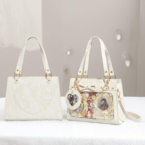 Handmade Cute Ita Shoulder Bag, Anime Messenger Bag, Large Capacity Transparent Window Bag, Unique Pin Display Bag, Kawaii Cosplay Gift