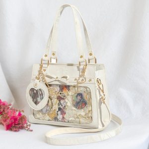 Handmade Cute Ita Shoulder Bag, Anime Messenger Bag, Large Capacity Transparent Window Bag, Unique Pin Display Bag, Kawaii Cosplay Gift