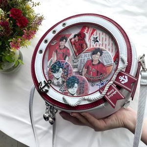Handmade Cute Ita Shoulder Bag, Anime Messenger Bag, Large Capacity Transparent Window Bag, Unique Pin Display Bag, Kawaii Cosplay Gift