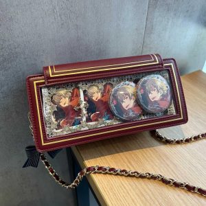 Handmade Cute Ita Shoulder Bag, Anime Messenger Bag, Large Capacity Transparent Window Bag, Unique Pin Display Bag,Cosplay Gift