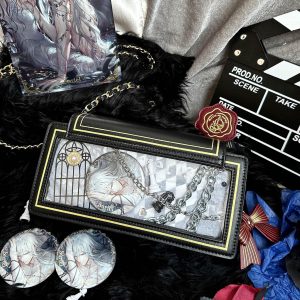 Handmade Cute Ita Shoulder Bag, Anime Messenger Bag, Large Capacity Transparent Window Bag, Unique Pin Display Bag,Cosplay Gift