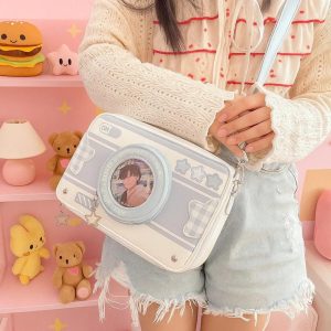 Harajuku Camera Ita Bag | Kawaii Transparent Crossbody Bag Cute Aesthetic Purse for Women