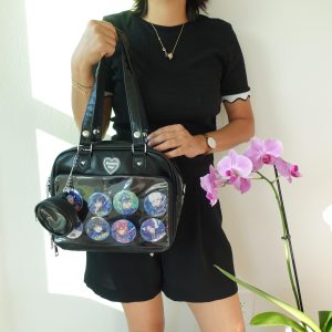 Harajuku Ita Bag crossbody, Kawaii Window Shoulder Bag, Anime Pin Display Purse, Japanese Style Cross body Bag, Cute Gift for Friends.