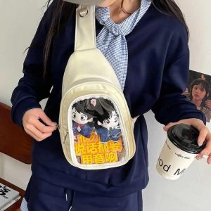 Harajuku Ita Bag – Women's Anime Badge Crossbody Purse
