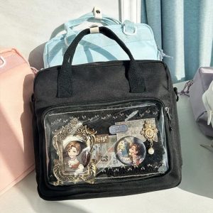 Harajuku Ita Bag – Y2K Anime Badge Display Backpack