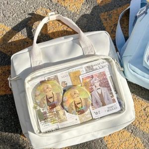 Harajuku Ita Bag – Y2K Anime Badge Display Backpack
