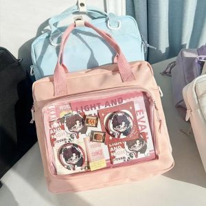 Harajuku Ita Bag – Y2K Anime Badge Display Backpack