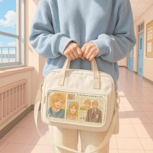 Harajuku Ita Bag – Y2K Anime Badge Display Backpack