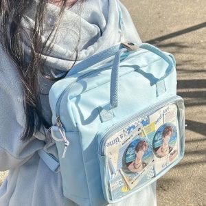Harajuku Ita Bag – Y2K Anime Badge Display Backpack
